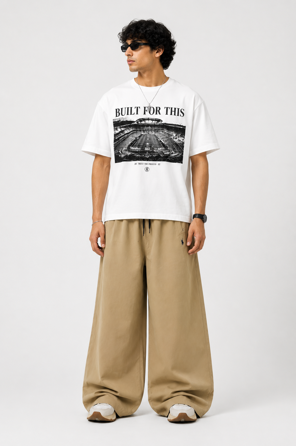 Wide-Leg Utility Lounge Pants – Beige