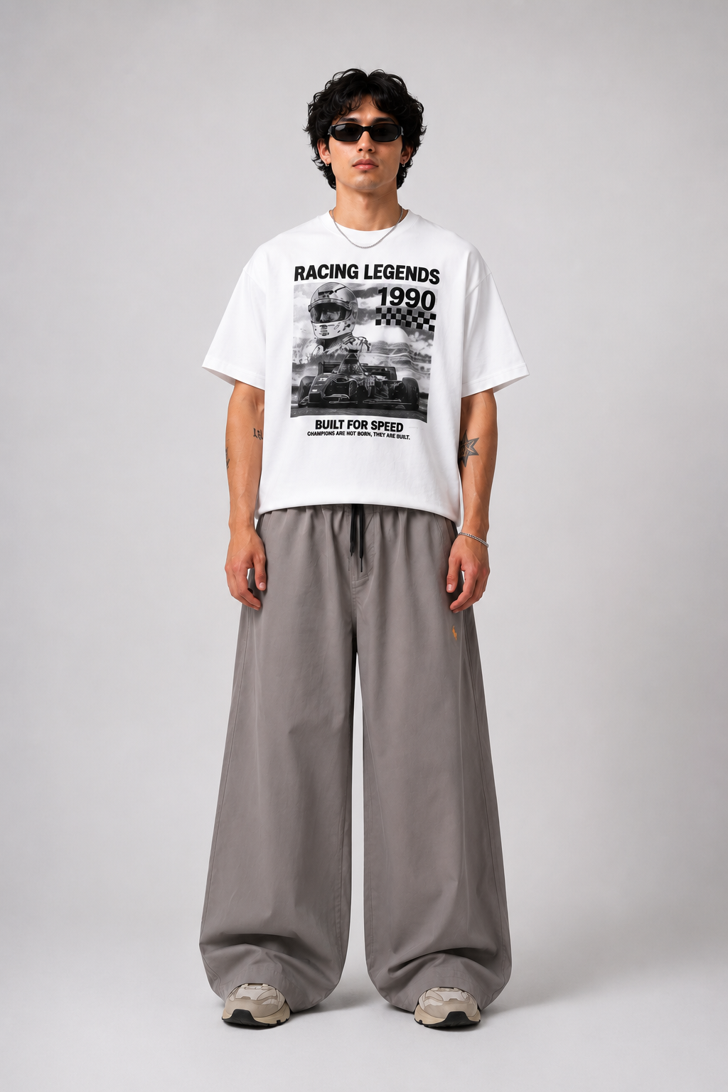 Wide-Leg Utility Lounge Pants – Slate Grey