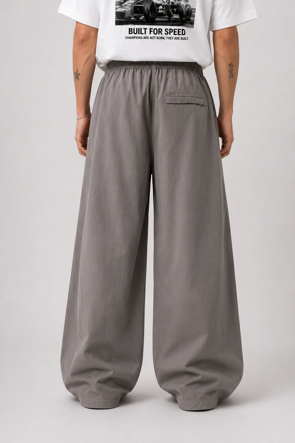 Wide-Leg Utility Lounge Pants – Slate Grey