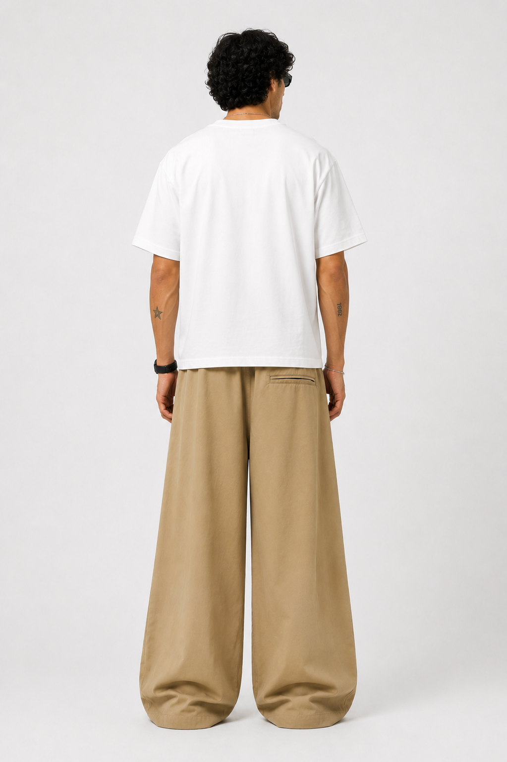 Wide-Leg Utility Lounge Pants – Beige