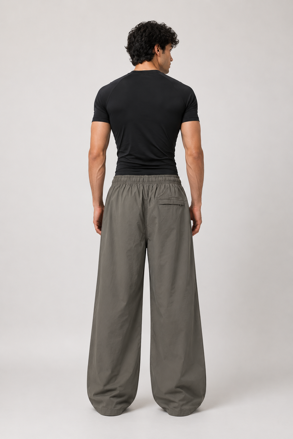 Wide-Leg Utility Lounge Pants – Washed Grey