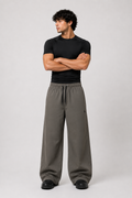 Wide-Leg Utility Lounge Pants – Washed Grey
