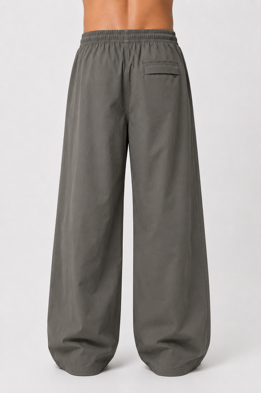Wide-Leg Utility Lounge Pants – Washed Grey