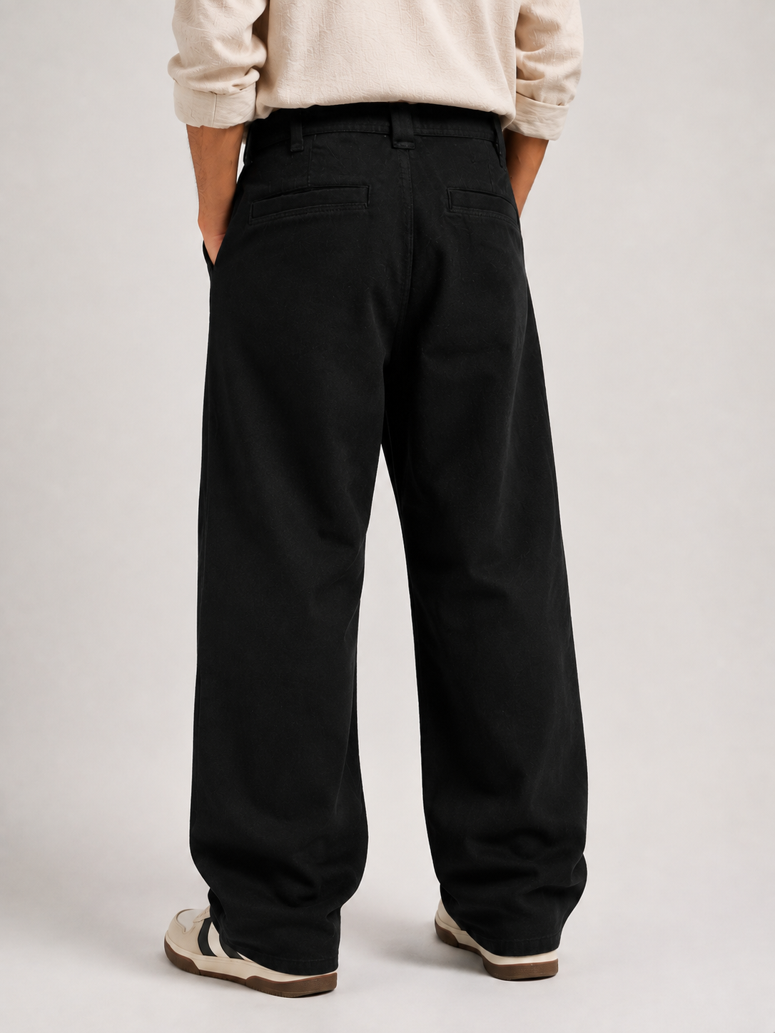Ultra-Relaxed Wide-Leg Washed Black Jeans