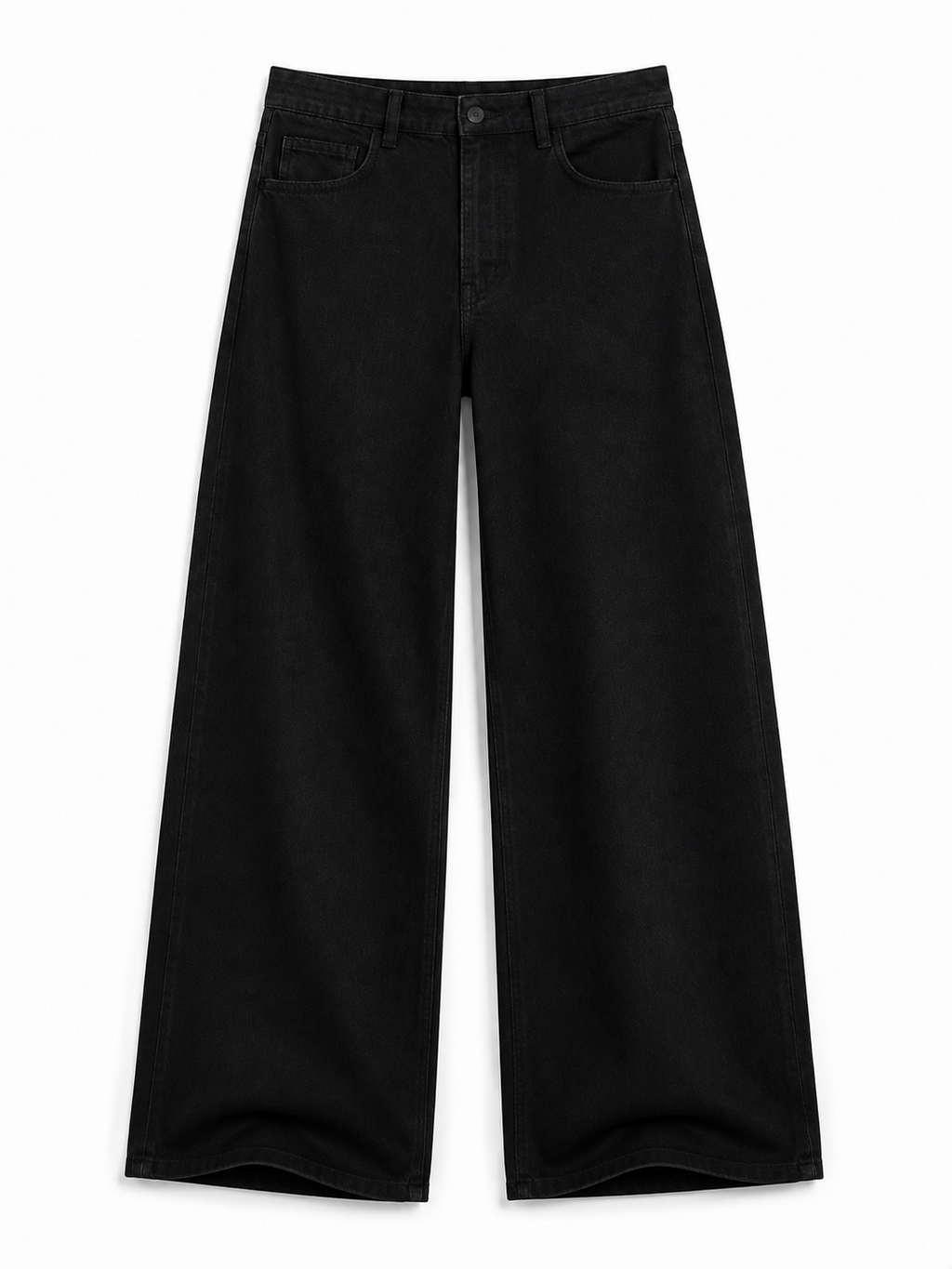 Ultra-Relaxed Wide-Leg Washed Black Jeans