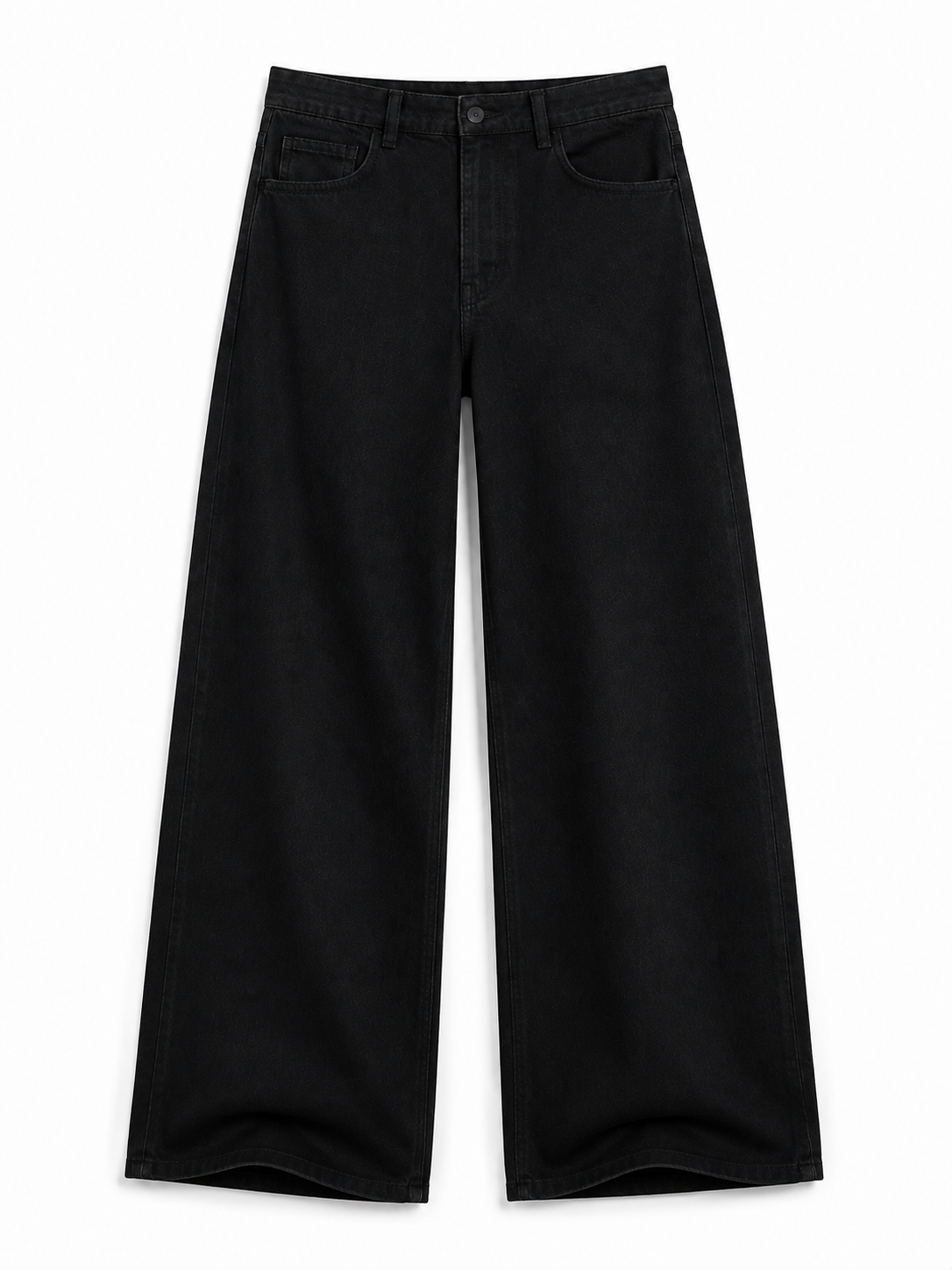 Ultra-Relaxed Wide-Leg Washed Black Jeans