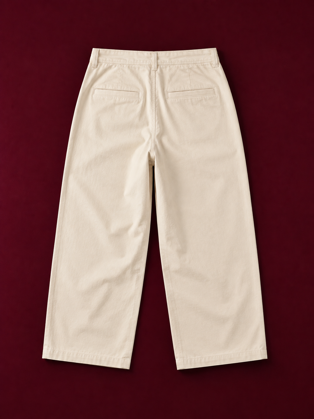 Men's Off-White Pleated Wide-Leg Baggy Jeans