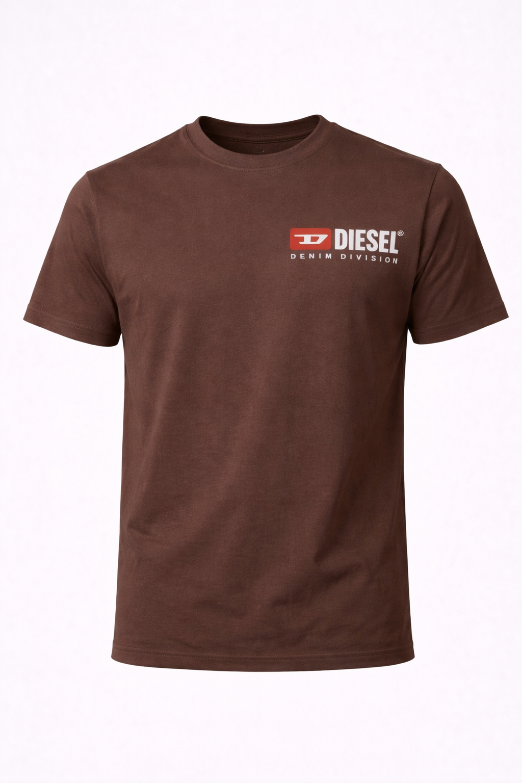 Diesel Denim Division Logo Tee in Chocolate Brown