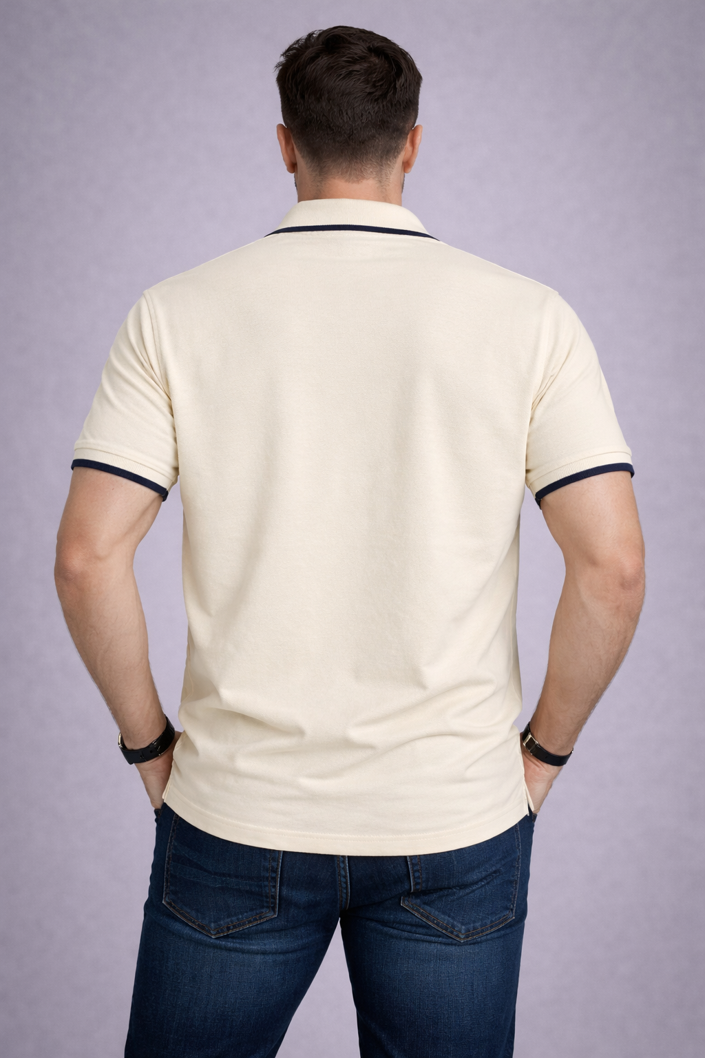 WROGN Men's Off-White Pique Polo