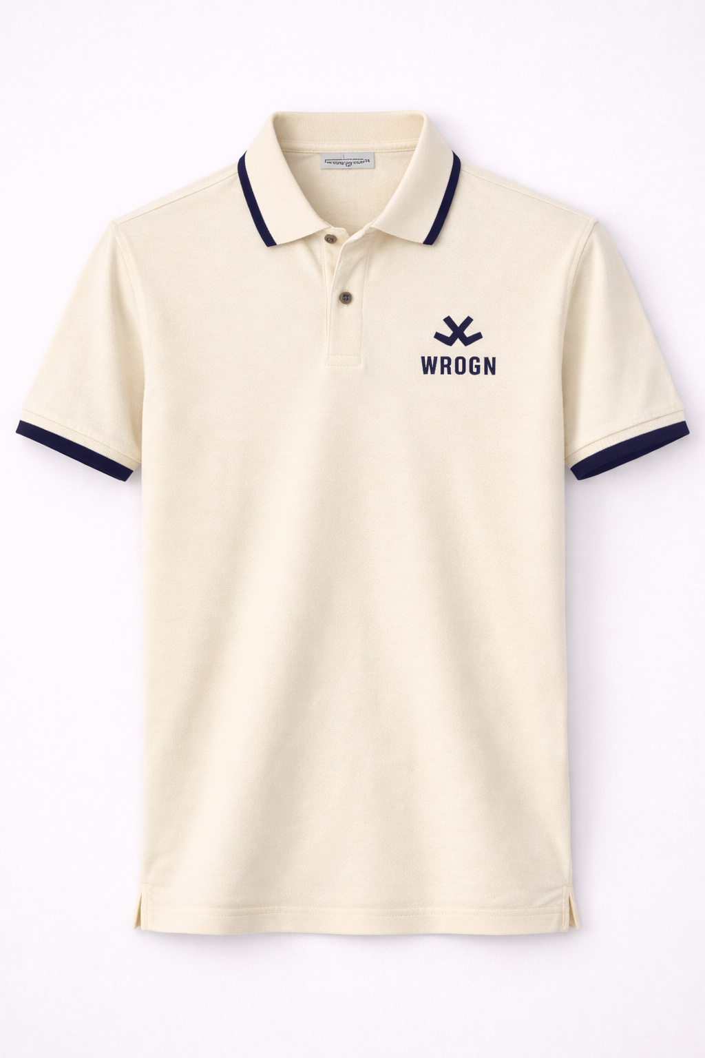 WROGN Men's Off-White Pique Polo
