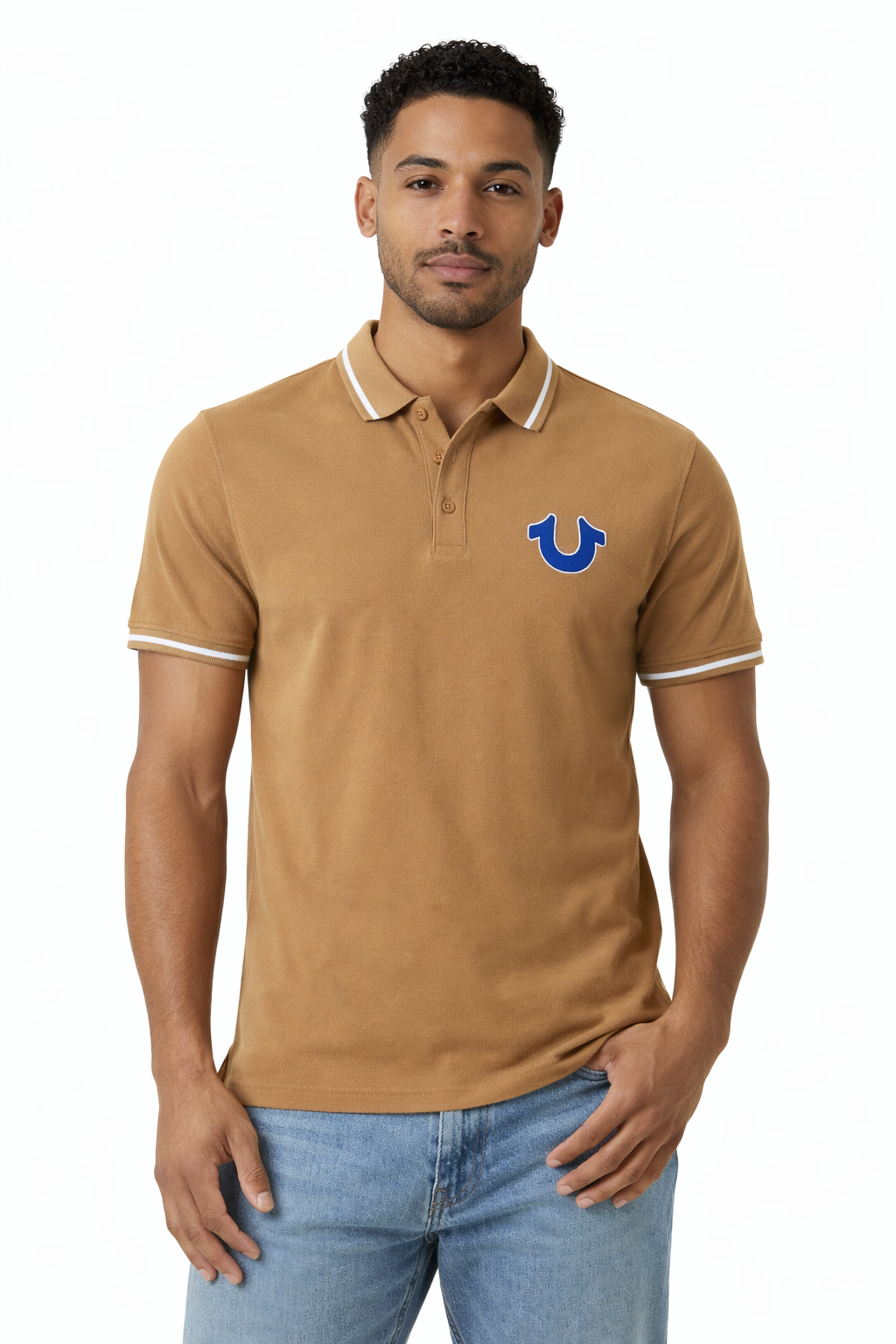 Men's Classic Camel True Religion Polo Shirt