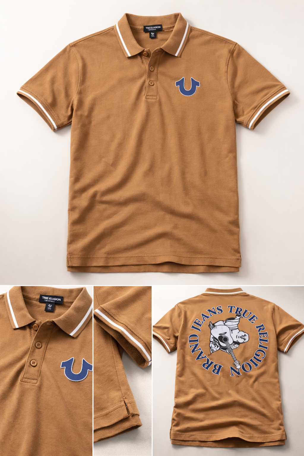 Men's Classic Camel True Religion Polo Shirt