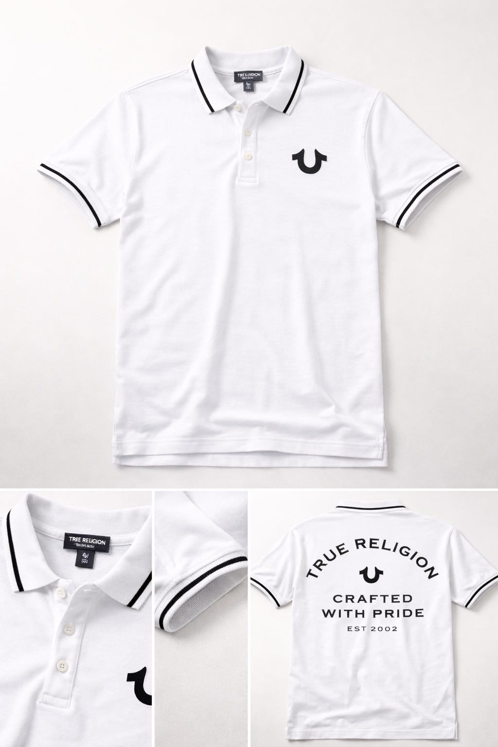 Men's Classic White True Religion Polo Shirt