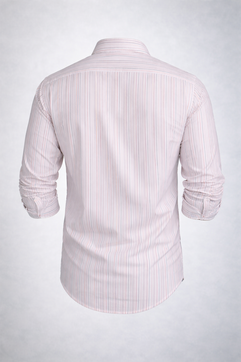 Men's Classic White & Pink Striped Formal Shirt