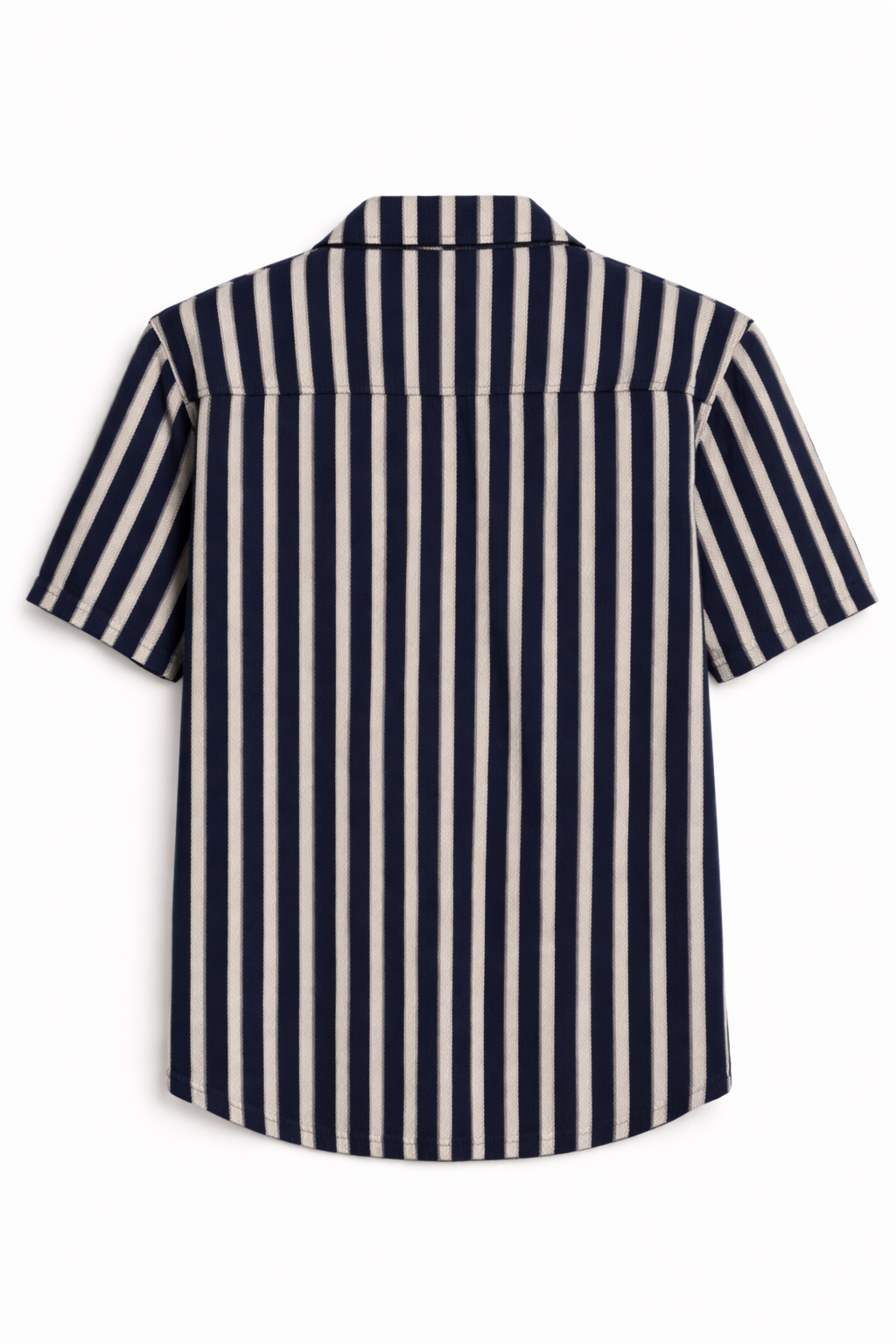Men’s Retro Vertical Stripe Camp Collar Shirt