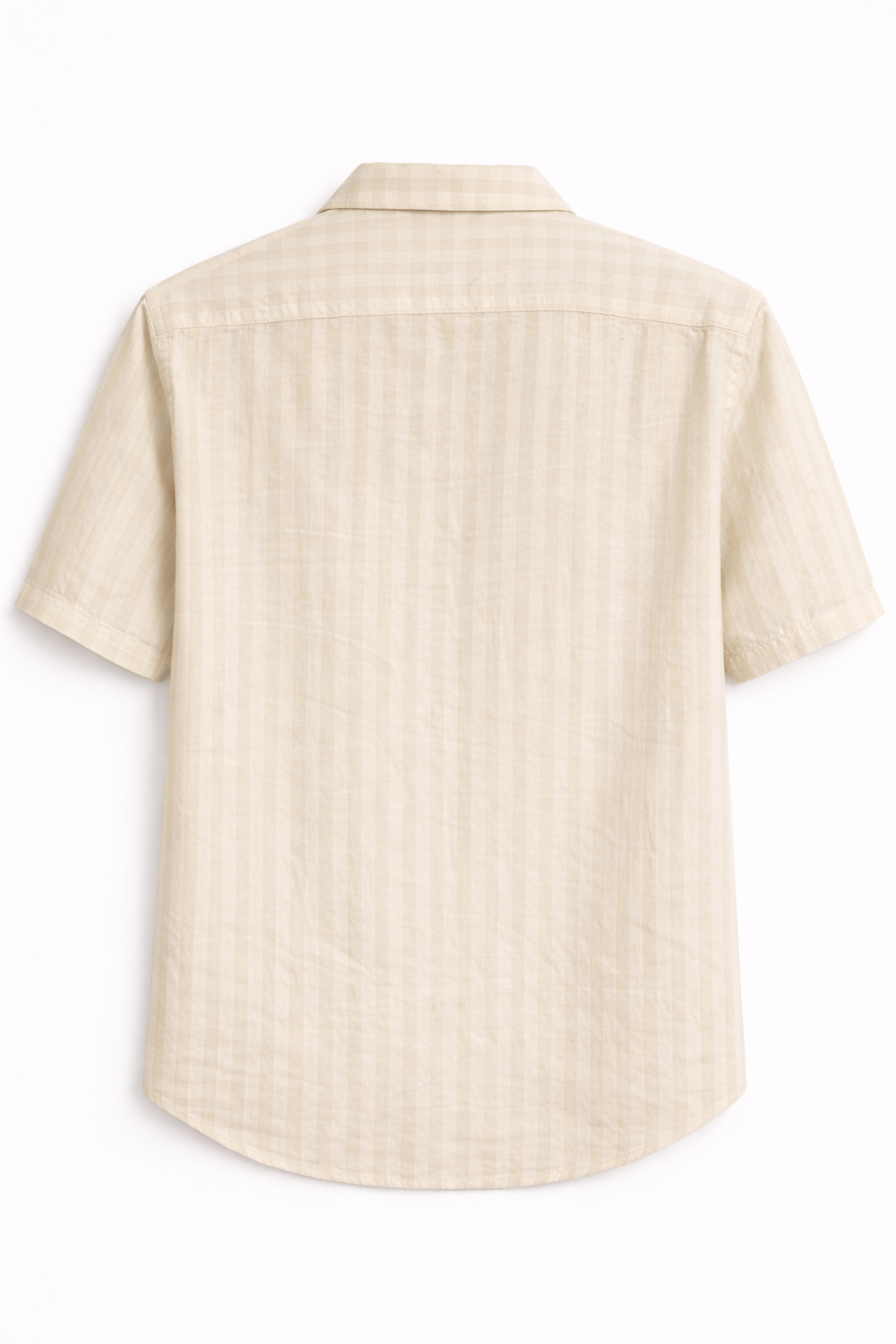 Men’s Cream Tonal-Stripe Linen-Blend Shirt
