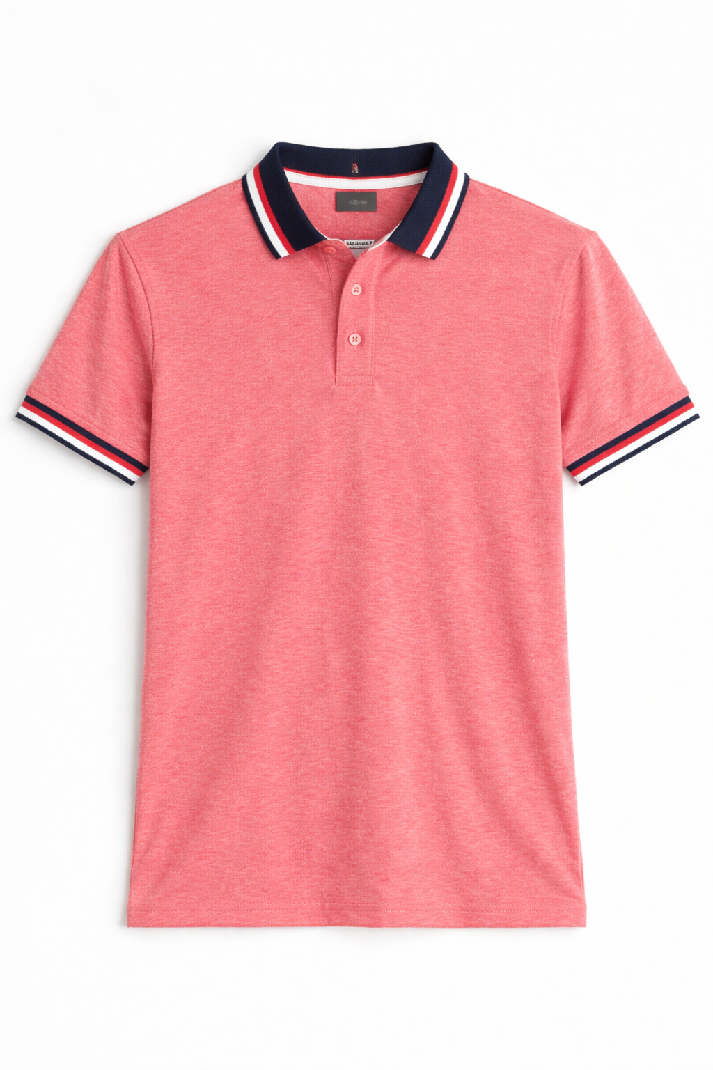 Men’s Heathered Coral Polo with Contrast Tipping