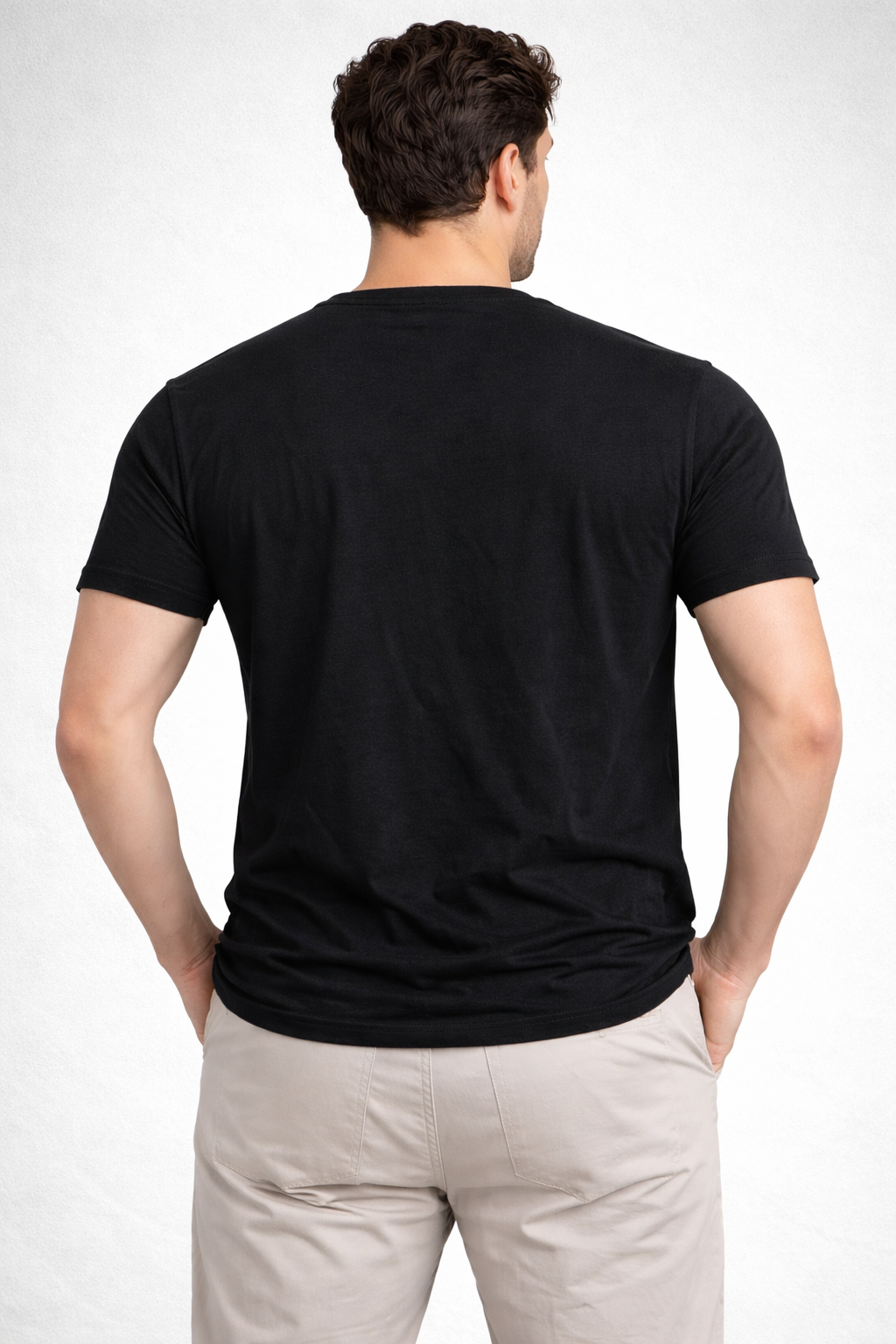 Black Graphic Print T-Shirt with Green & White Typography