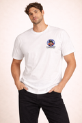 White Dragon Ball Graphic Tee with Multicolor Print
