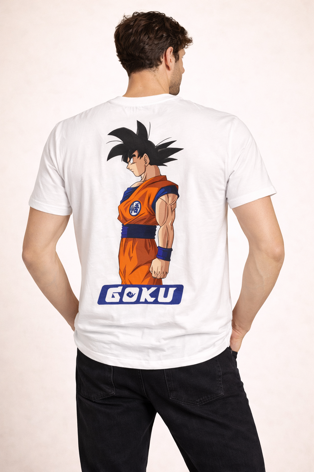 White Dragon Ball Graphic Tee with Multicolor Print