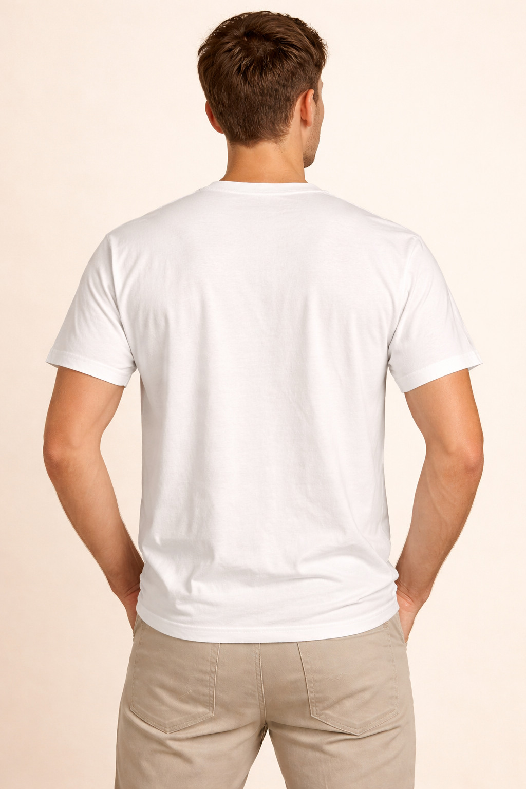 White Graphic Tee with Blue Statement Print