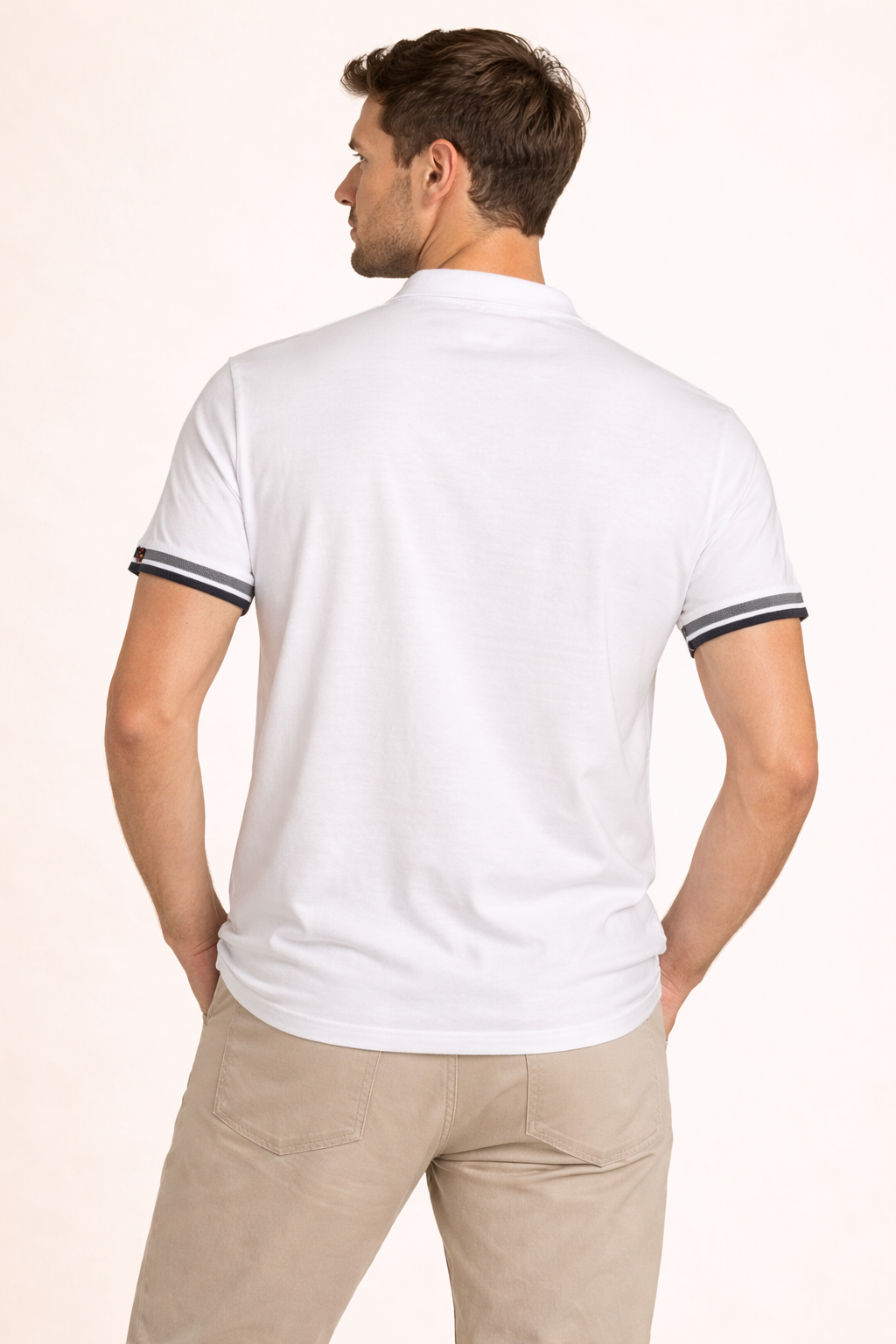 Tipped Band-Collar Henley Polo