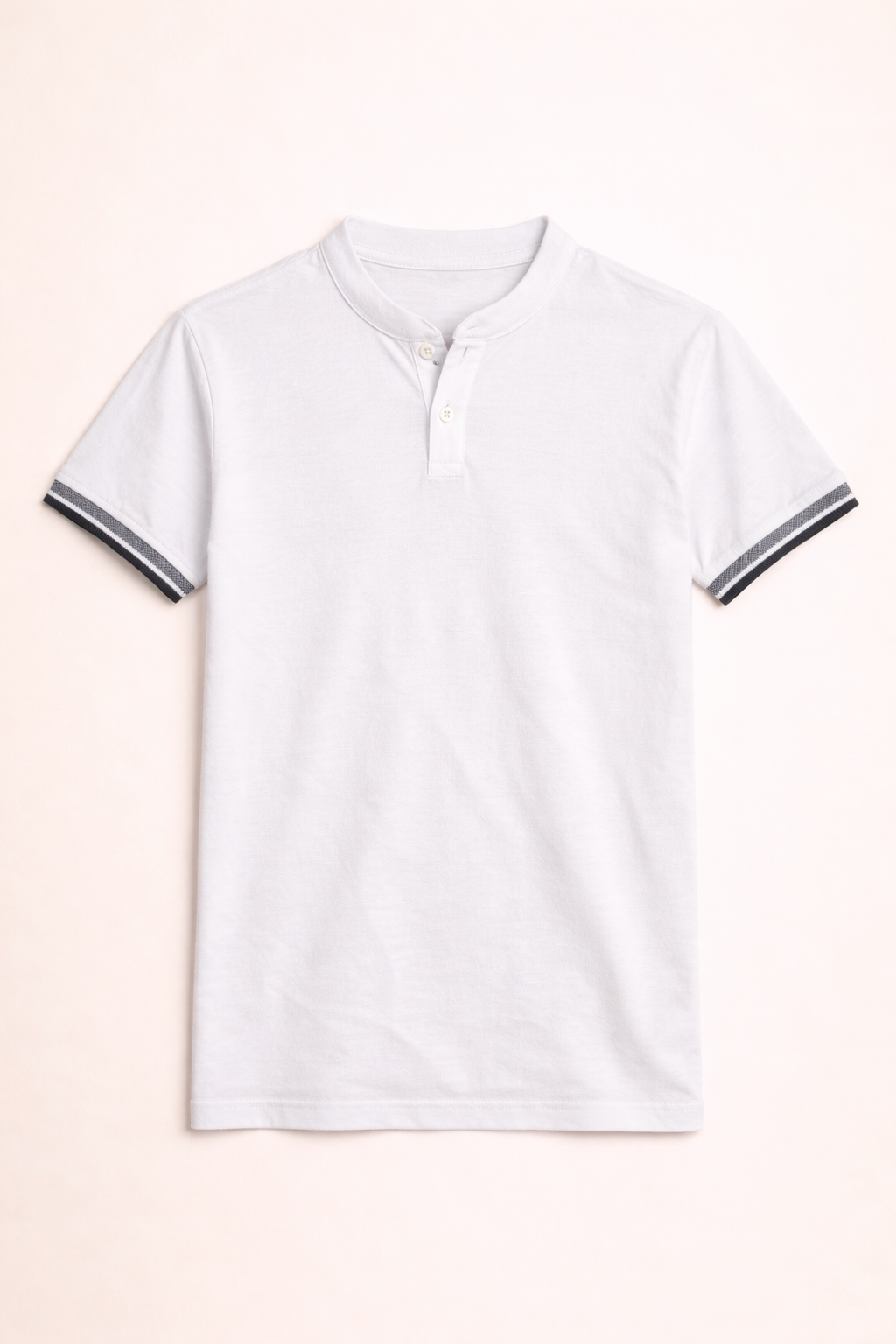 Tipped Band-Collar Henley Polo