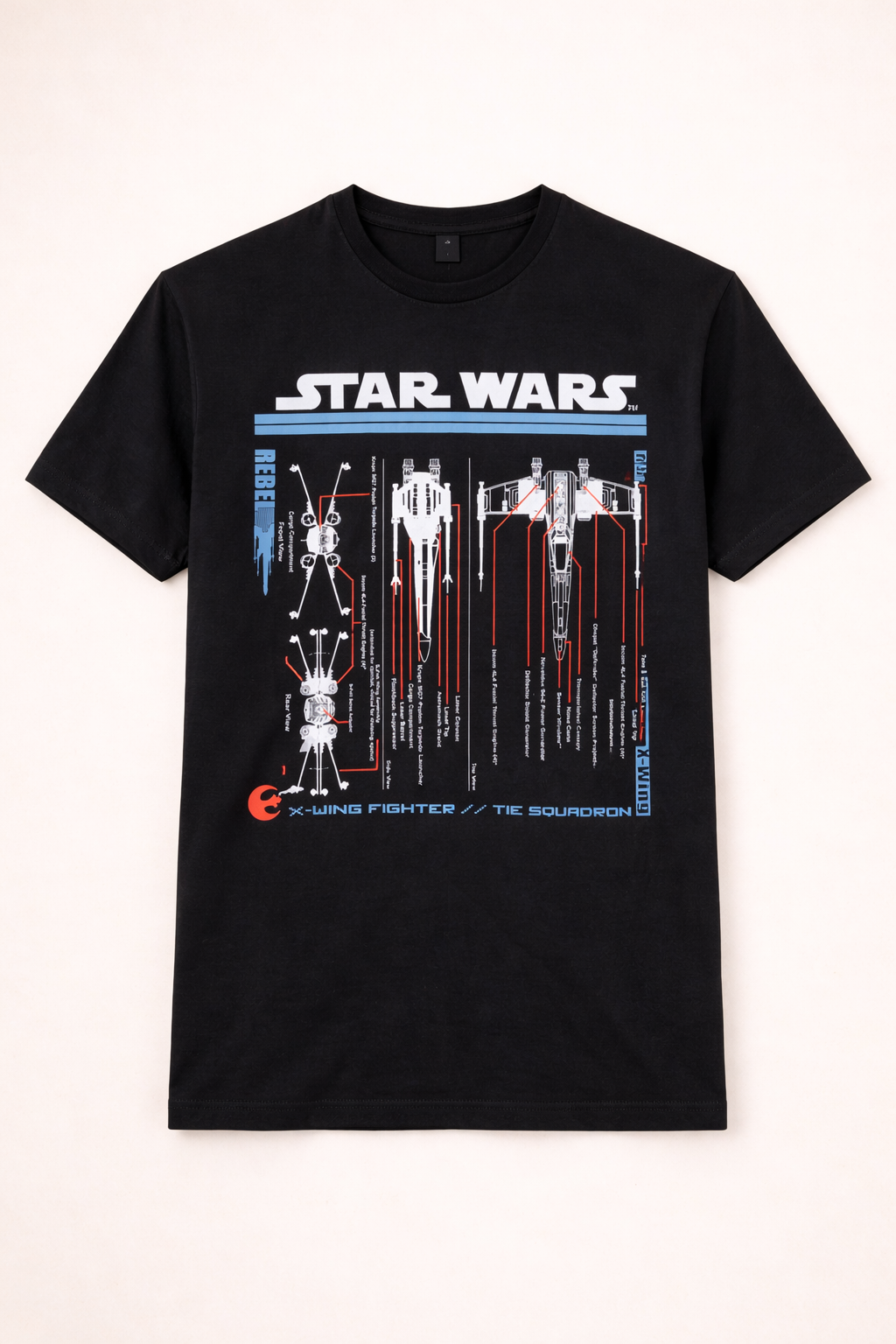 Men's Black Star Wars™ X-Wing Blueprint T-Shirt
