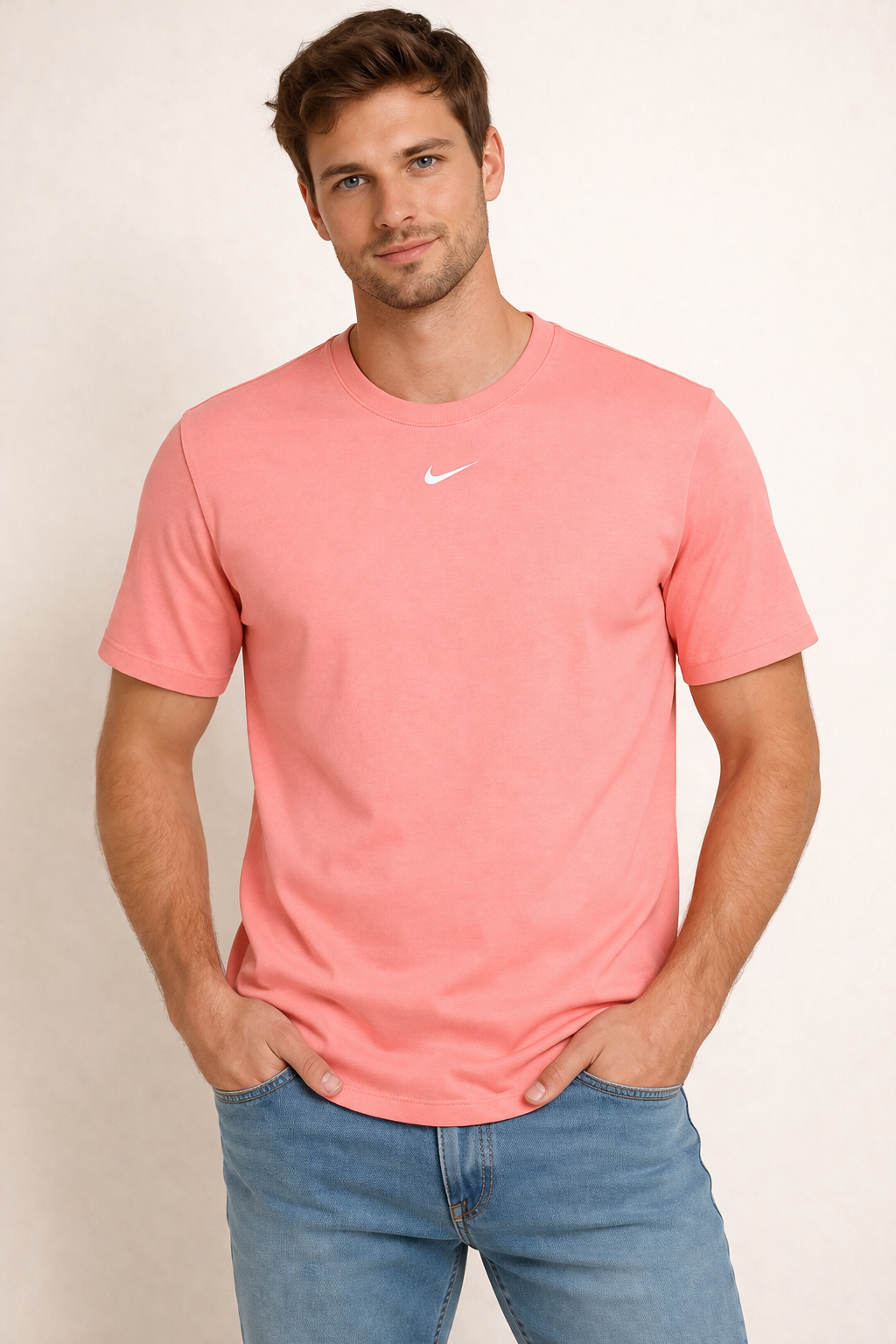 Nike Men's Pink Essential Logo T-Shirt