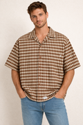Men's Caramel Harlequin Diamond Resort Shirt
