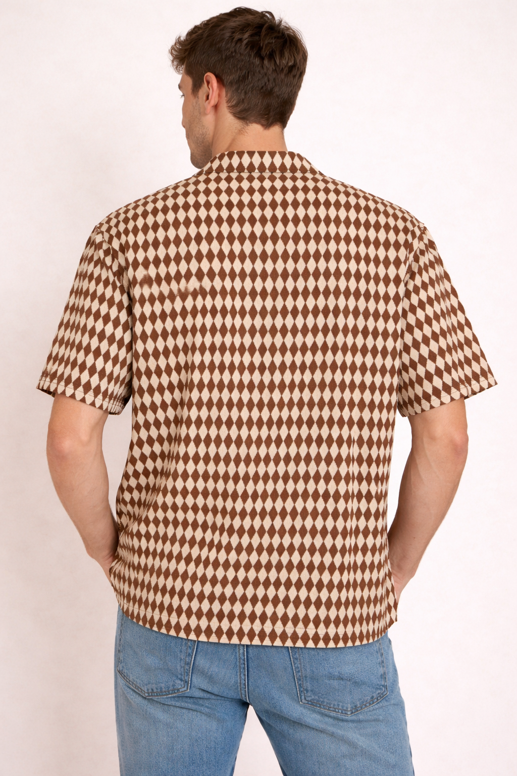Men's Caramel Harlequin Diamond Resort Shirt